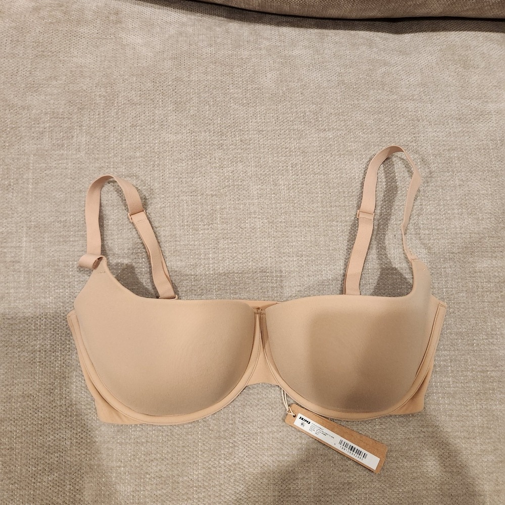Skims Fits Everybody Lightly Lined Balconette Bra Clay Beige 36DD BL-BAL-8709W